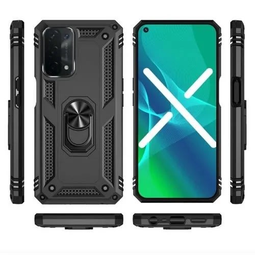 Rugged Protective Back Cover For Oppo A76 - Black