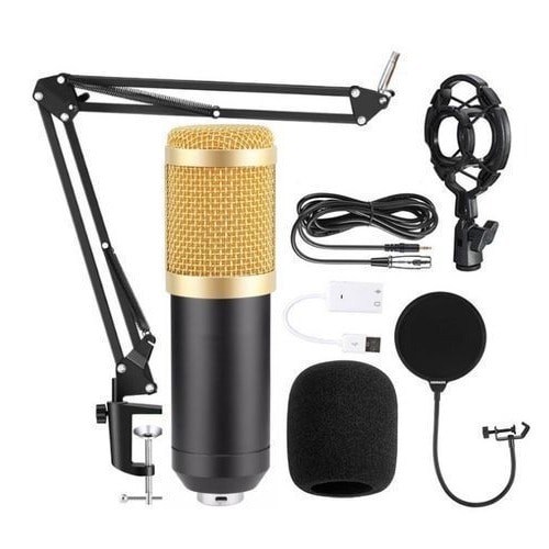 Bm 800 Professional Studio Audio Condenser Microphone 3.5mm Wired Microphone Complete Set
