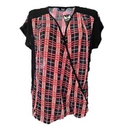 Ladies Sleeveless Chiffon Check  Blouse