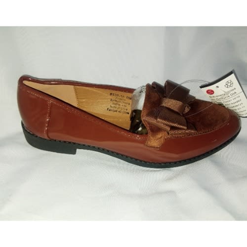 Patent Leather Trendy Loafers - Coffee Brown