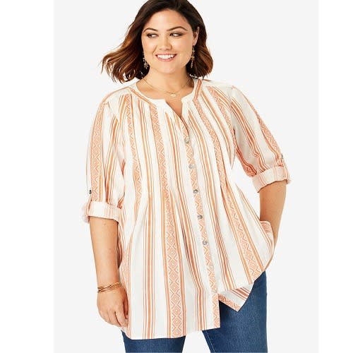 Pure Cotton Pintuck Blouse -