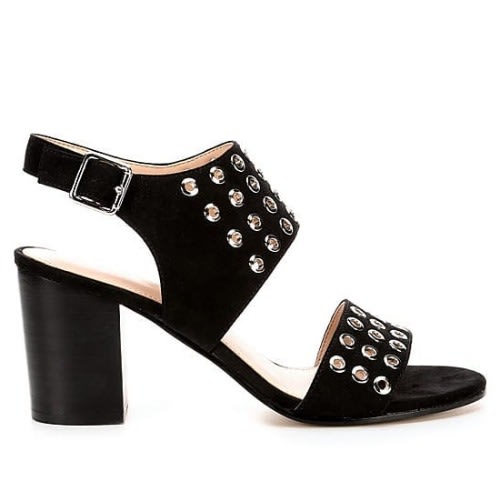 Block Heeled Sandals - Black
