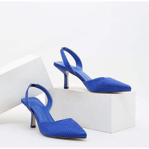 Studded Sling Back Covered Toe Heels