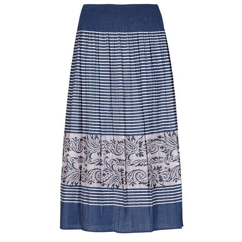 Paisley Print Striped Skirt