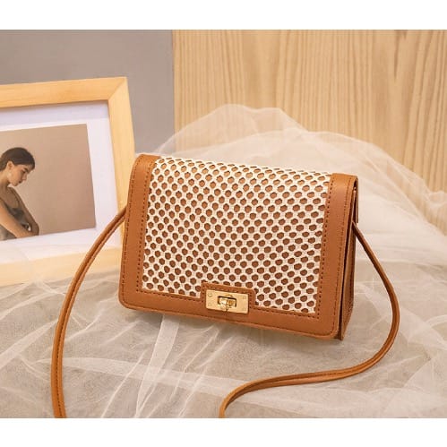 Ladies Mini Hang Bag - Brown