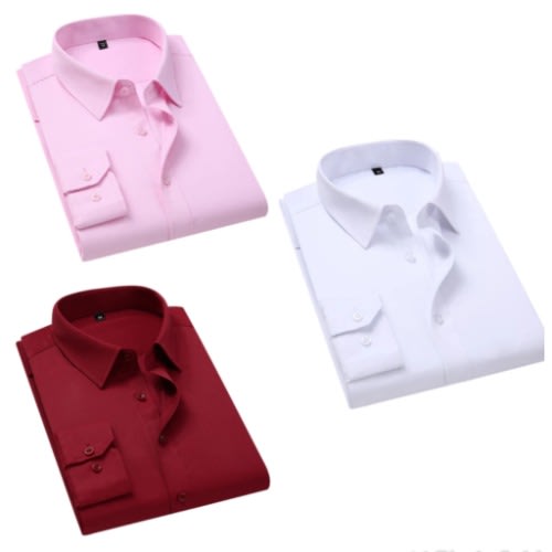 3in1 Corporate Longsleeve Shirt Wine White Pink