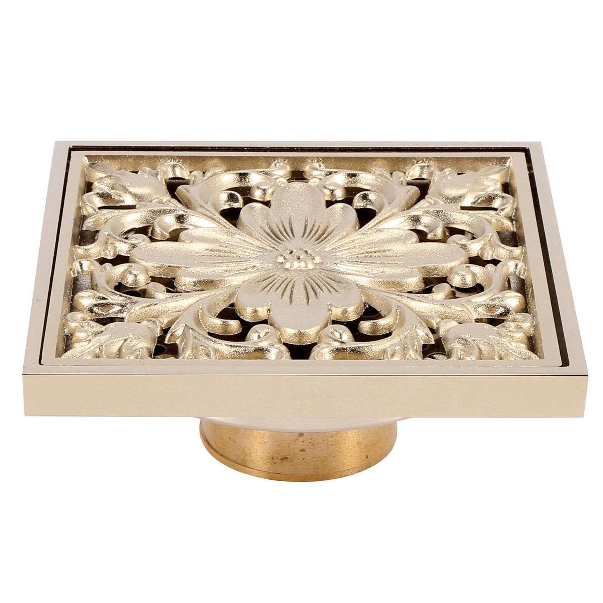 Gold Square Floor Drain Shower Ground Drainer with Strainer