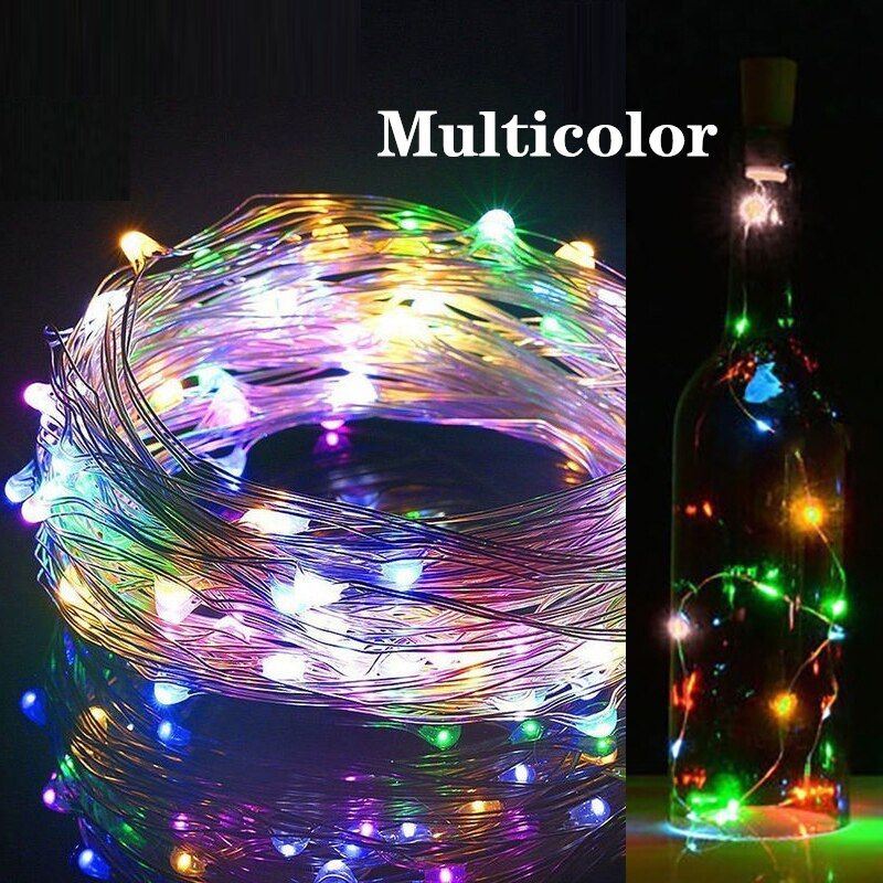 Solar Battery Power Cork Shaped LED Night Fairy Copper Wire