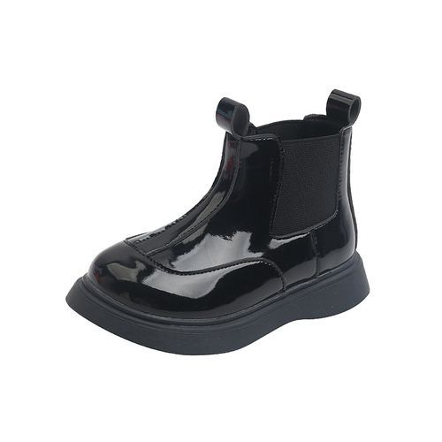Girls Boots Fifth Children's Leather Boots-BBW2007/Black