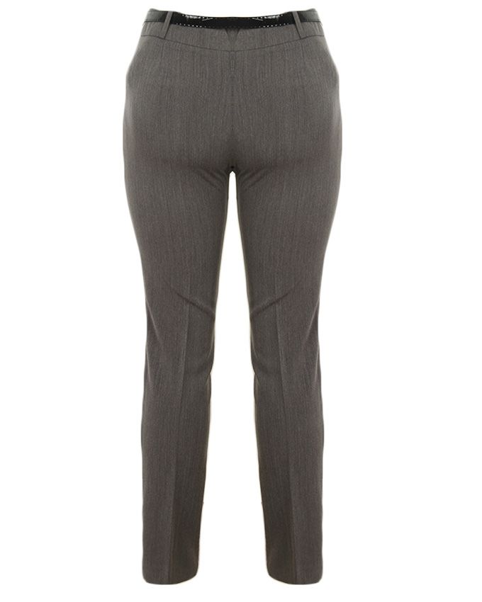 Ladies Belted Office Trousers-Grey