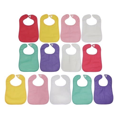 Water Resistant Terry Cloth Feeding Baby Bibs - 13 Pieces