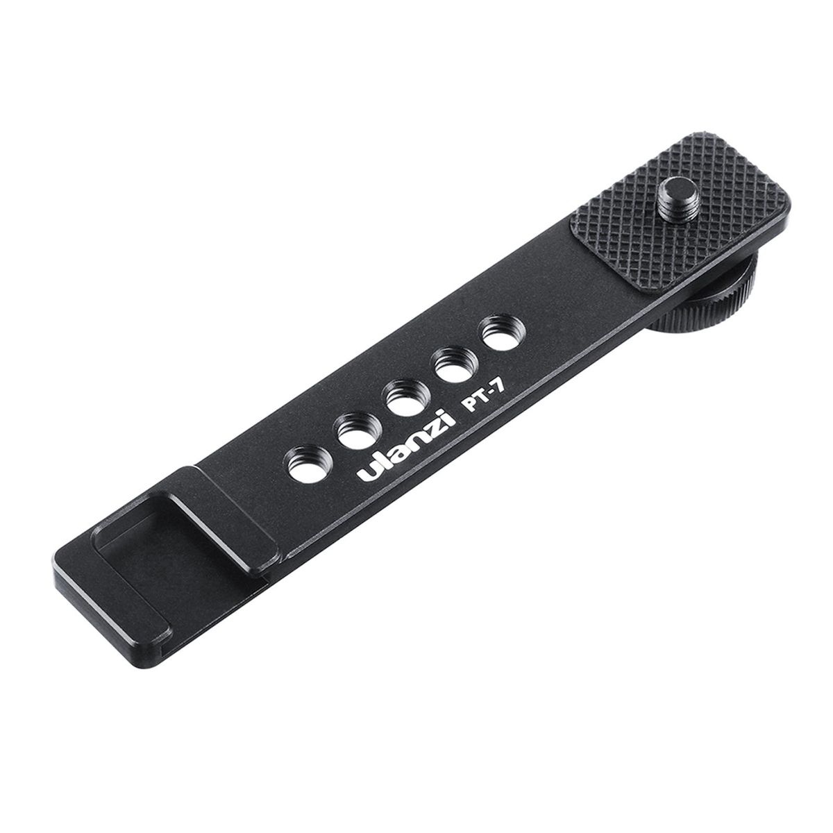 Ulanzi PT-7 Universal Aluminum Alloy Cold Shoe Stand Bracket Vlogging Microphone Extension Plate with 1/4 Inch Screw Mounts for iPhone GoPro Sony RX0 II for Mini Video Light