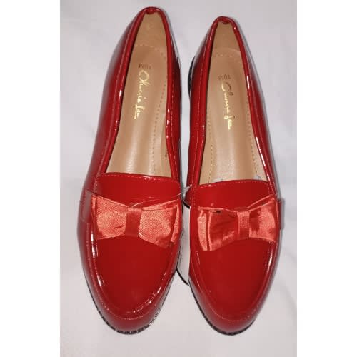 Leathered Satin Bow Taped Shoe For Ladies