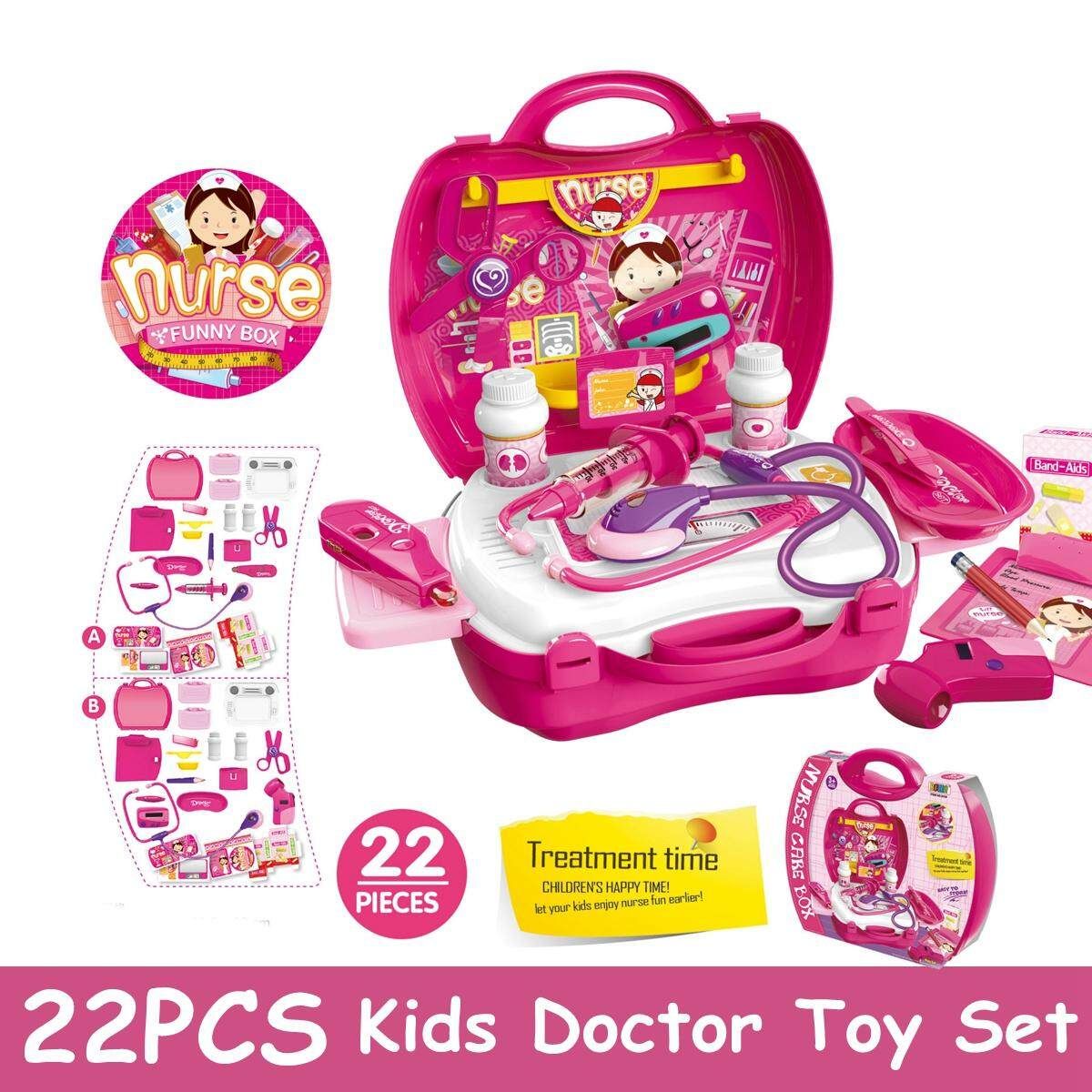 Kids Girls Pretend Role Play Docotor Nurse Toy Set Creative Activities Toys Gift Pink