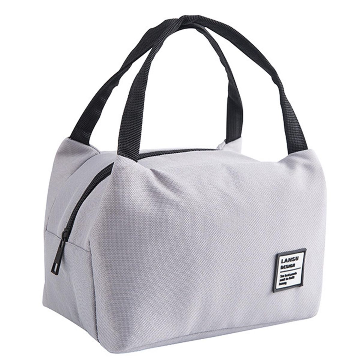 Lunch Box Bag Simple Thermal Insulation Lunch Box Tote Bag Grey