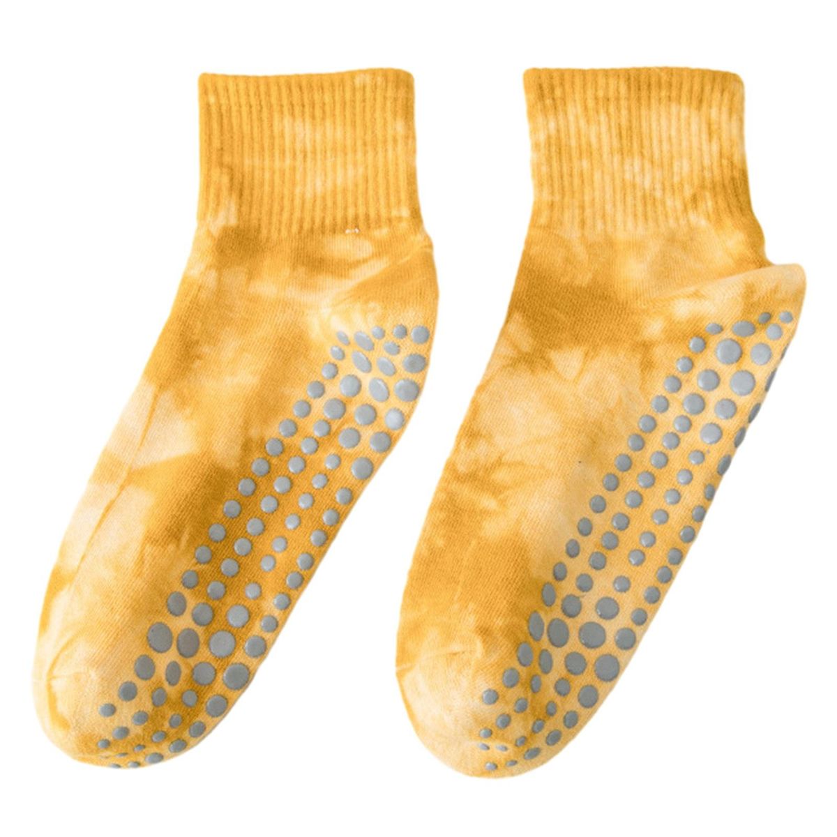 Colorful Tie-dye Yoga Socks Breathable Cotton Non-slip for Dance Yellow