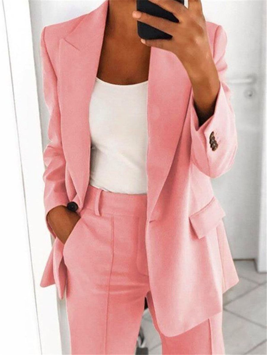 2022 Autumn And Winter Ladies Commuter Solid Color Women's Clothing-Pink