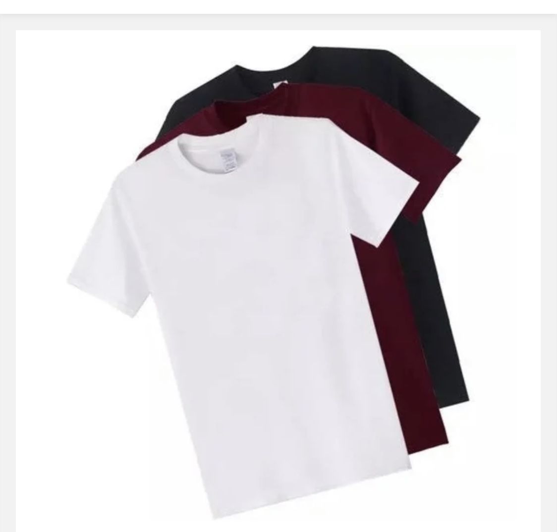 High Quality Three   Unisex Plain   White , Black And Wine Round Neck Polo