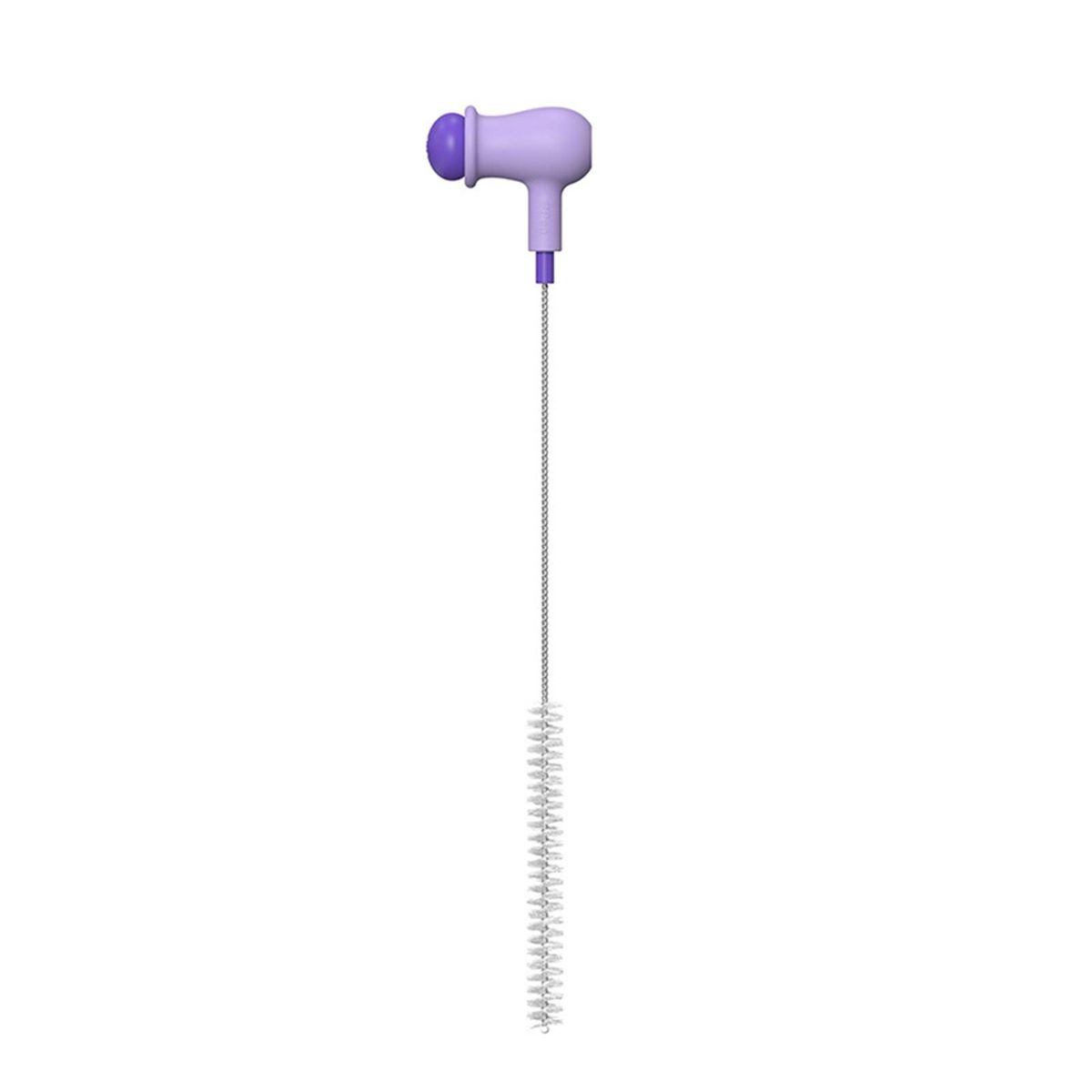 Straw Brush Flexiclean Stainless Steel Straw Lid Brush for Cups Light Purple