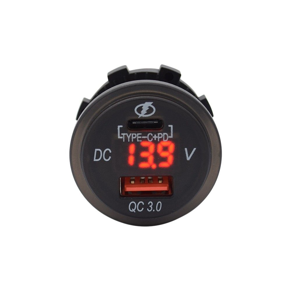 DC 12V-24V Waterproof  QC3.0 USB Charger Socket With Type C