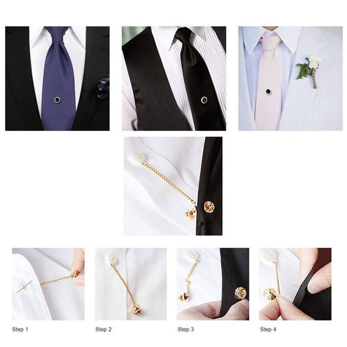 Alloy Mens Tie Tack Pins Collar Pin Brooch Lapel Pin Fashion For Gold