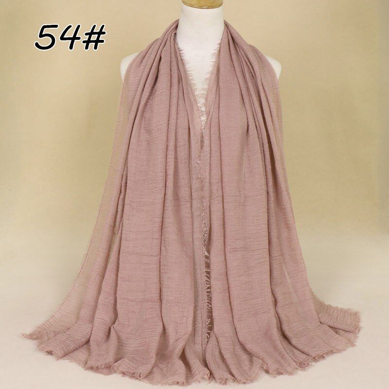 87 Color Women Muslim Crinkle Hijab Scarf Wrinkle Bubble Cotton Viscose Scarves Islamic Hijab Shawls And Wraps Wholesale(#54) GAO