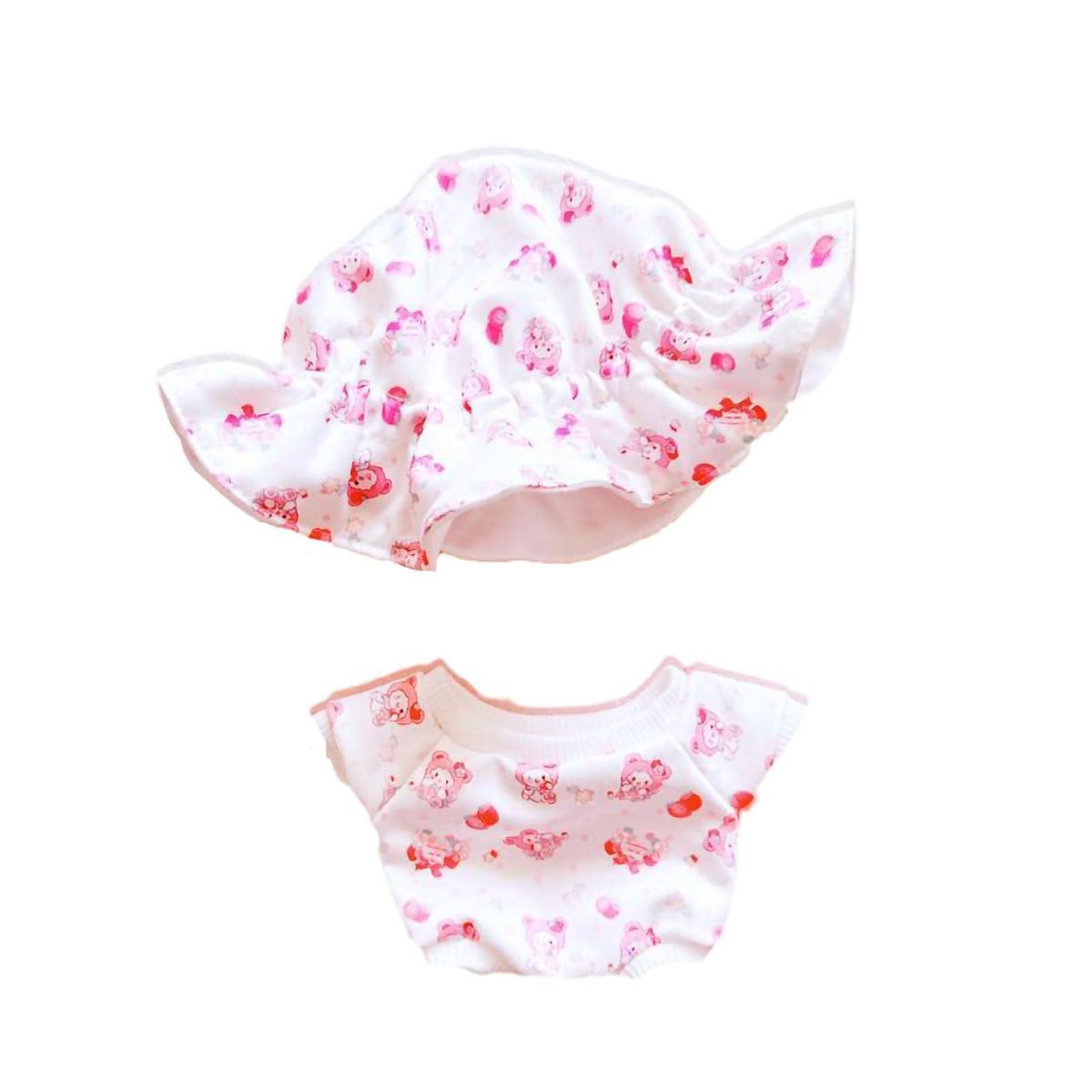 1 Set Doll Jumpsuit Dot Printed Bodysuit 20cm Cotton Doll Clothing Pink