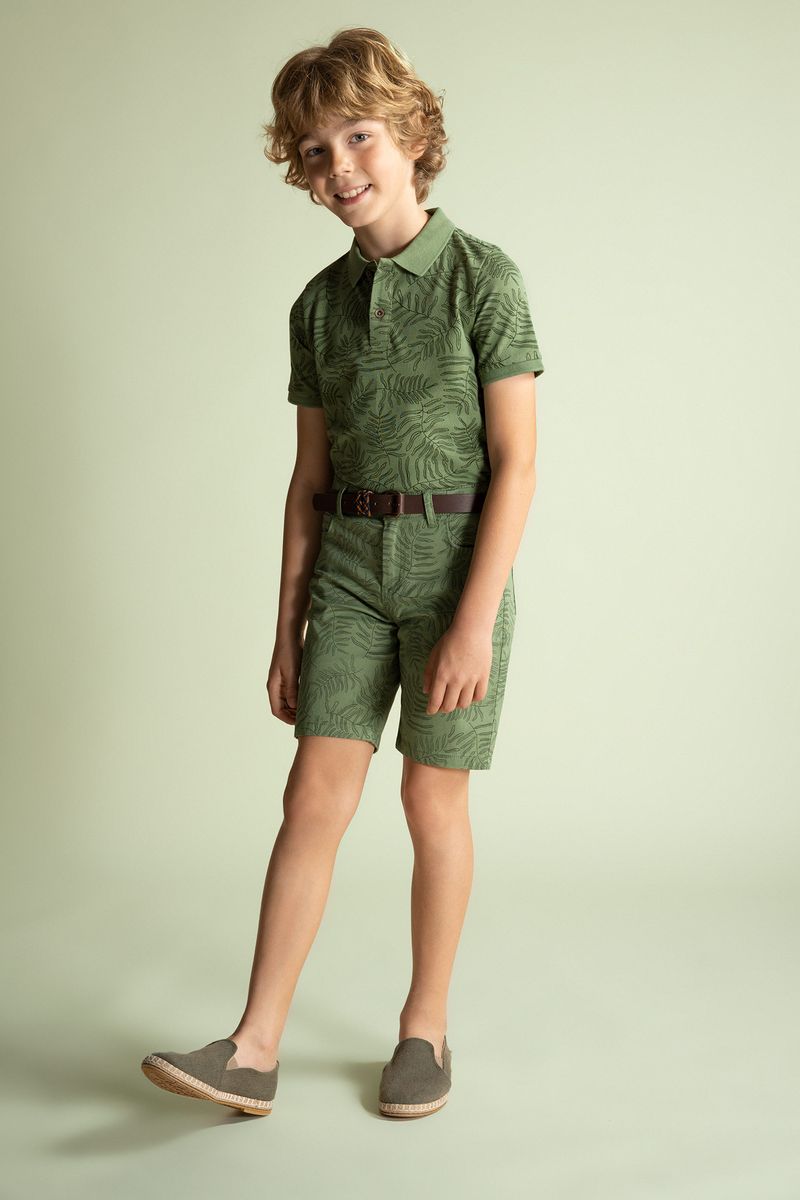 Boy Casual Regular Fit Woven Short - Green