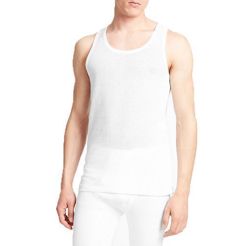 Pure White Cotton Singlet Vests M&S - White