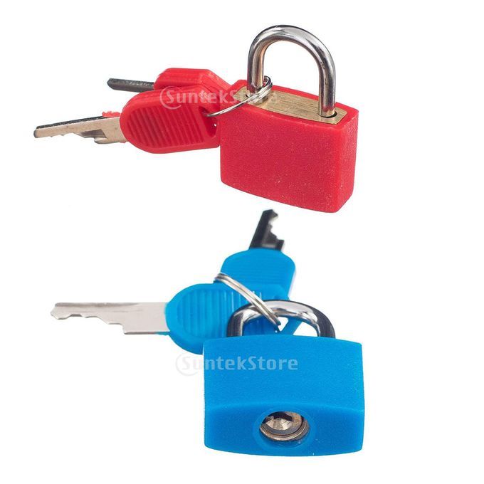 2 Pieces Small Padlocks W Two Keys Suitcase Bag  Locks Red