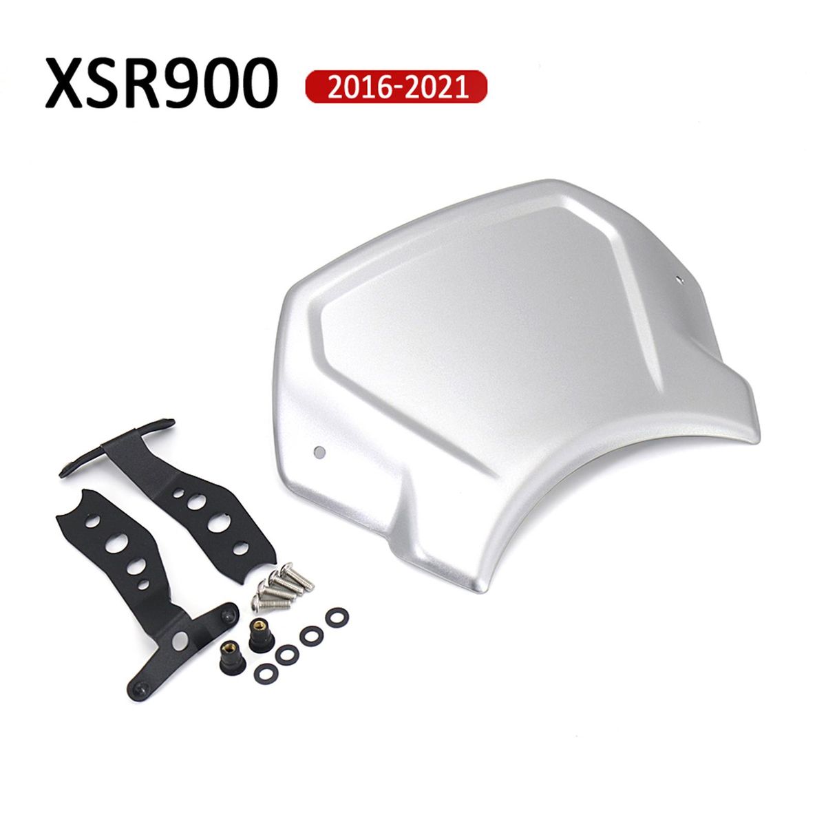 Motorcycle Windshield Windscreen Aluminum Alloy Wind  Screen Silver