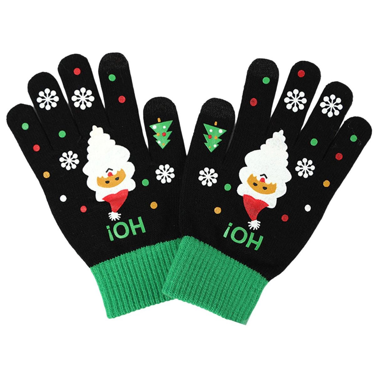 1 Pair Christmas Anti-pilling Stretchy Winter Black