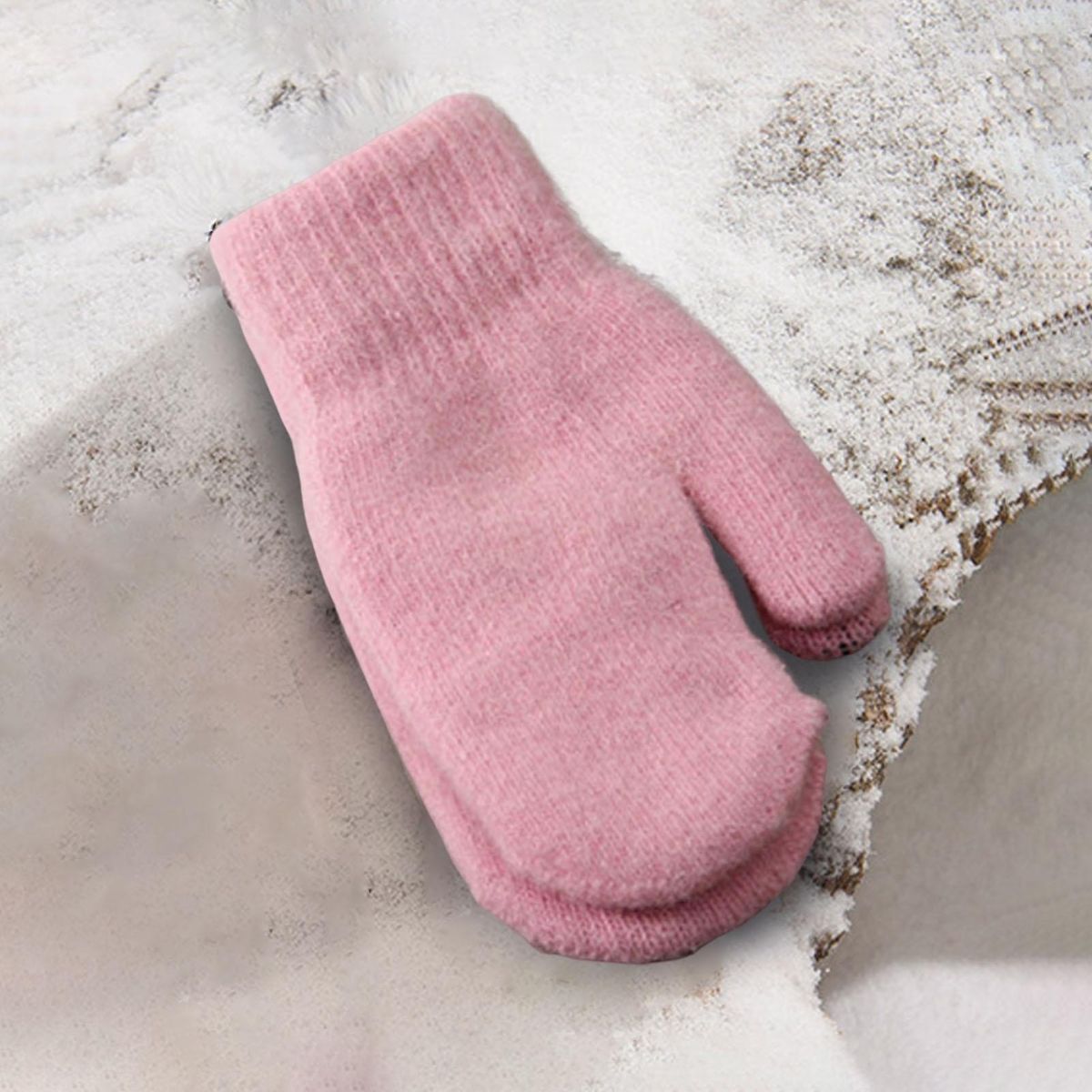 1 Pair Women Mittens Winter Thermal Female Pink