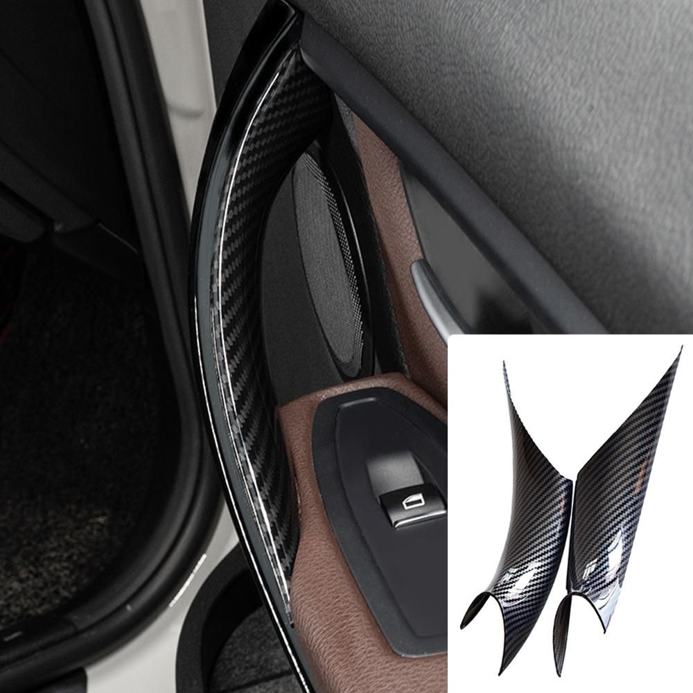 Auto Snap-in Door Handle Protective Trim Pull For BMW 3 4 Series F30 F35 2012-2016 Walnut/Carbon Texture ABS Trim Handle Stiker
