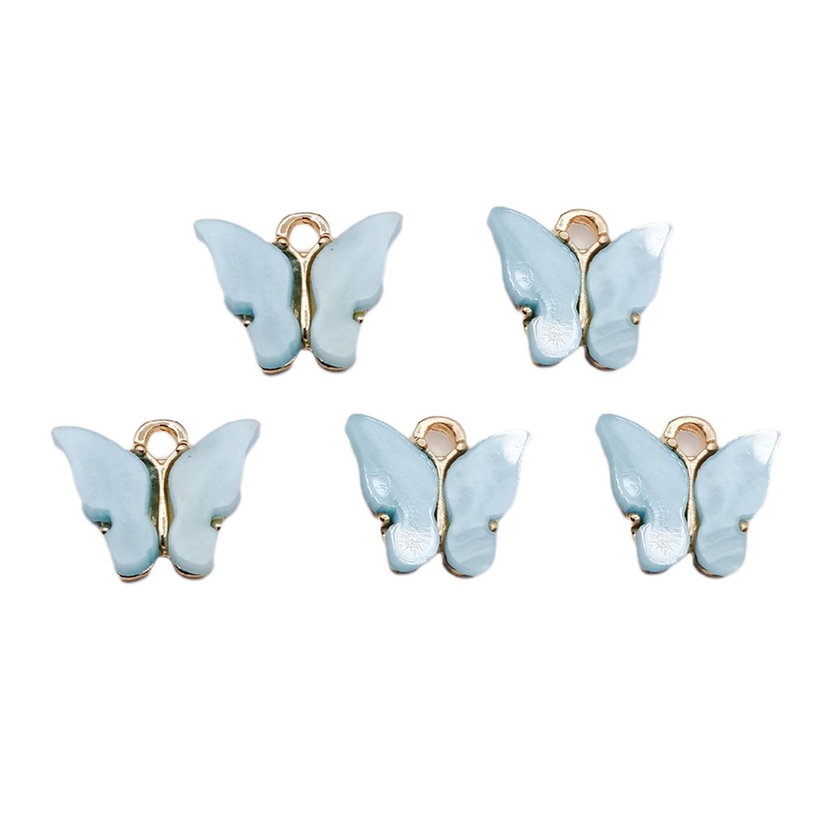 5Pcs Pendant Butterfly Shape DIY Making Copper-Sky Blue