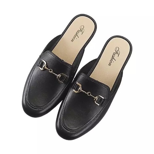Ladies Casual Fitted Half Shoes Rubber Waterproof Shoes-black