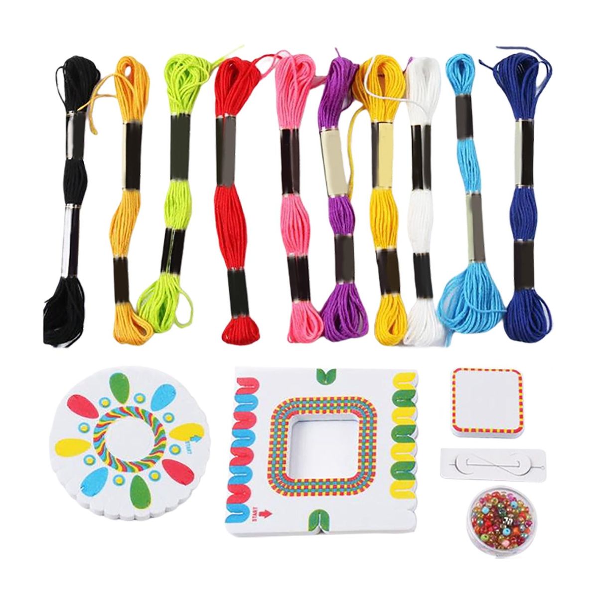 1Set Bracelet Making Kit Colorful Plastic Beads Pendants 1 Box Beads