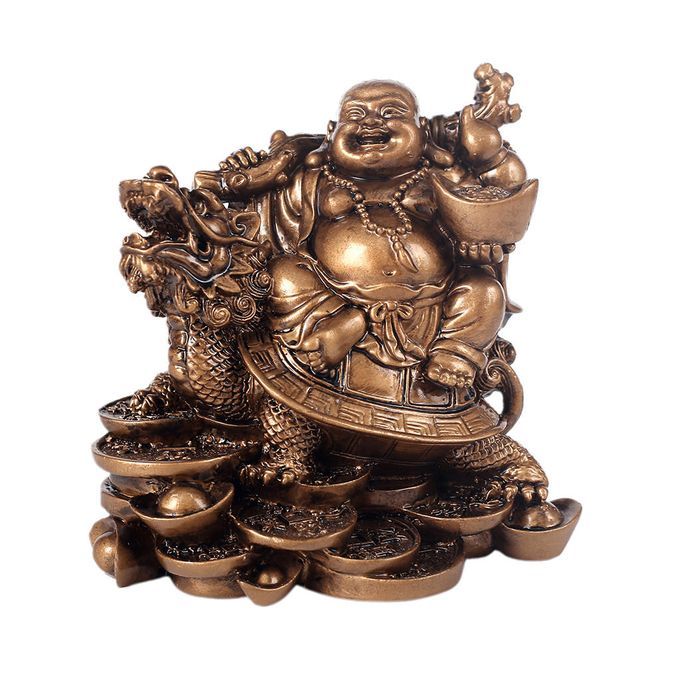 Laughing Buddha Resin Ornament Microlandschaft Resin Decoration Bronze