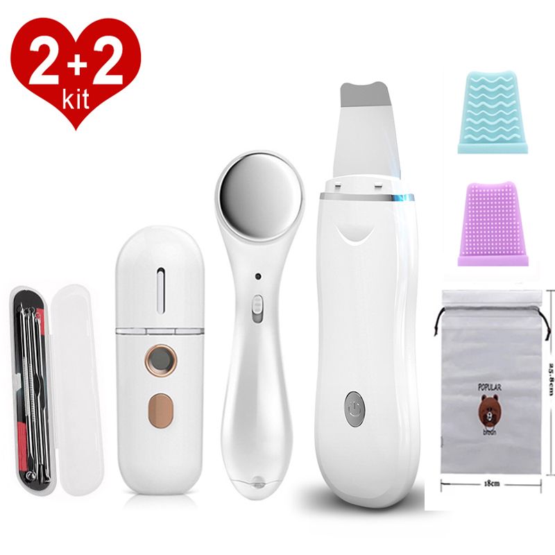Ultrasonic Skin Scrubber Pore Cleaner Facial Peeling Deep Face Cleaning Sonic Peeling Radio Frequency Facial Massager