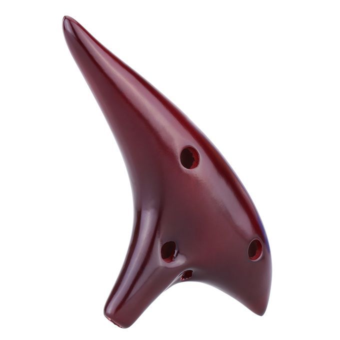 12 Holes Ceramic Ocarina Flute Alto C Smoked Burn Submarine.