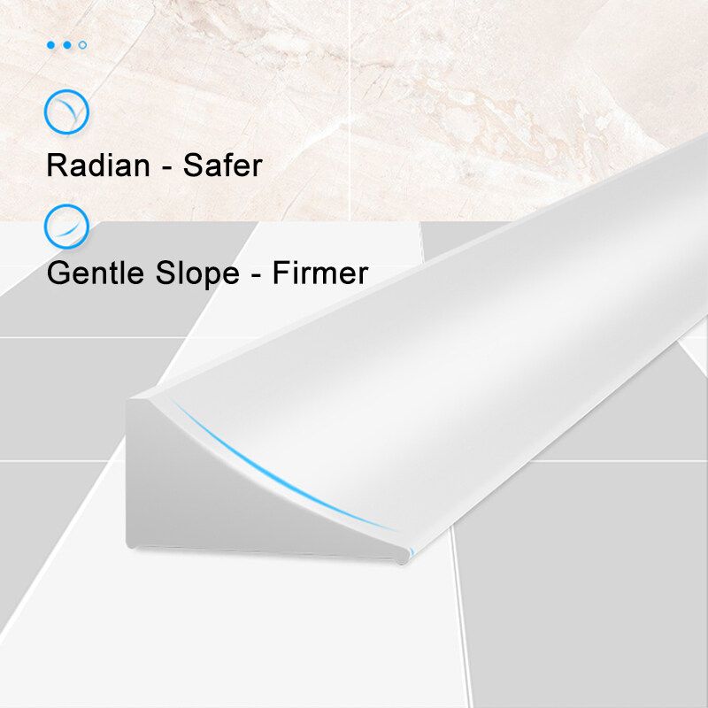 12mm Bath Barrier Rubber Silicone Shower Barrier Water Stopper Bathroom Waterproof 50-200CM White White 50cm