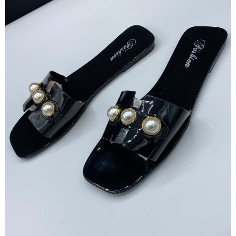 Women’s Silicone Slippers - Glossy Black