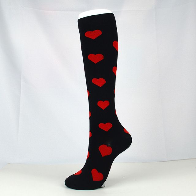 -Brothock -Medical -Compression Black Red Heart_M EUR 35-39