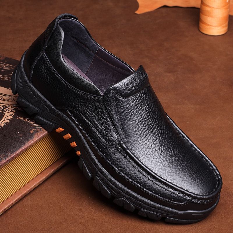 (black)Autumn New Business Fashion Leather Shoes Men's Soft Bottom Leather Casual Men's Shoes Breat