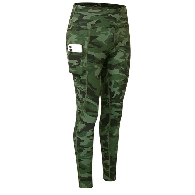 Lovmove Women High Waist Yoga Pants Dark Gray Camouflage_L
