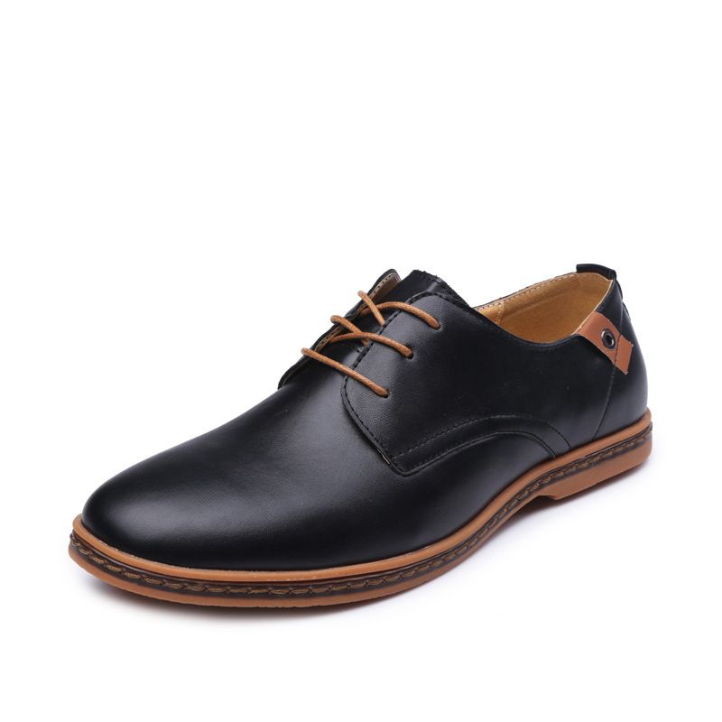 New Business Formal Men's British Leather Shoes--Black