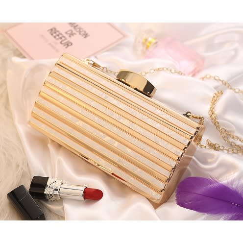 Brick Evening Purse- Gold