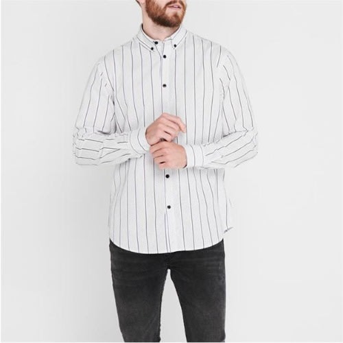 Textured Stripe Long Sleeve Shirt