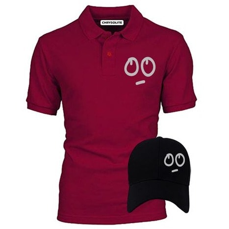 Chrysolite Designs Lock Up Premium Polo With Cap - Wine, Black