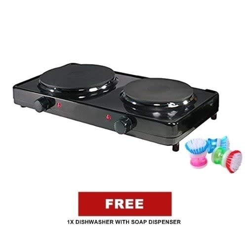 Electric Hotplate - Double Burner + Free Dishwasher